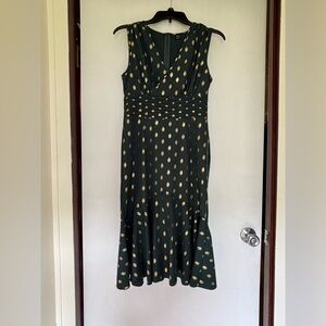 SHEIN Green Midi Dress with Gold Accents